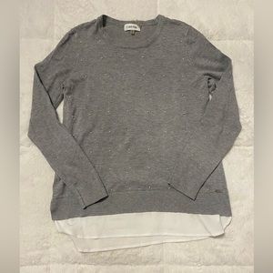 Calvin Klein grey pearled long sleeve